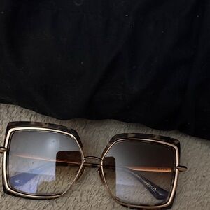 DITA Tortoise and Gold Square Sunglasses